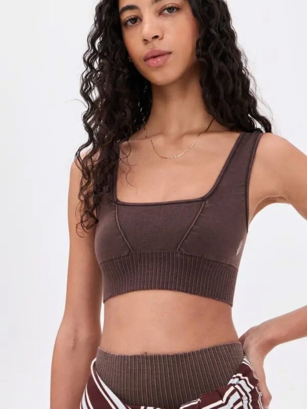 ☀️ FP Movement Good Karma Square Neck Top Washed Chocolate XL NWT Sealed